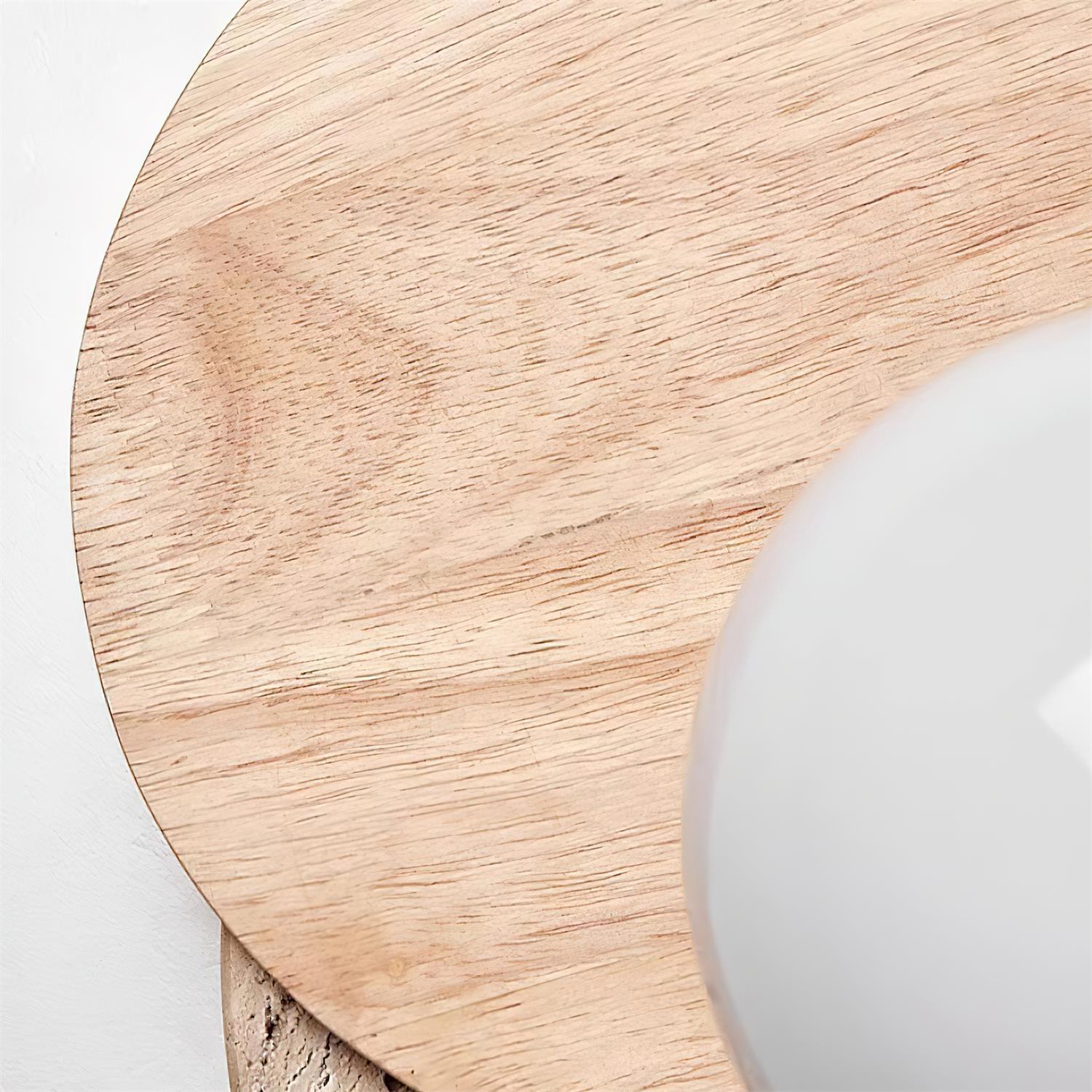 Modern Travertine and Glass Spherical Wall Sconce Minimalist Plug in Lighting