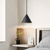 Modern Travertine Stone Halo Pendant Light Natural Marble Textured Hanging Lamp for Home Decor