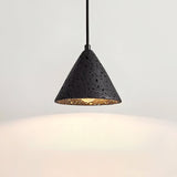 Modern Travertine Stone Halo Pendant Light Natural Marble Textured Hanging Lamp for Home Decor