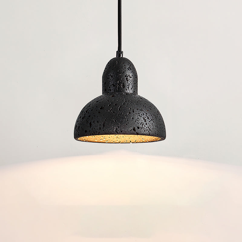 Modern Travertine Stone Halo Pendant Light Natural Marble Textured Hanging Lamp for Home Decor