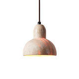 Modern Travertine Stone Halo Pendant Light Natural Marble Textured Hanging Lamp for Home Decor