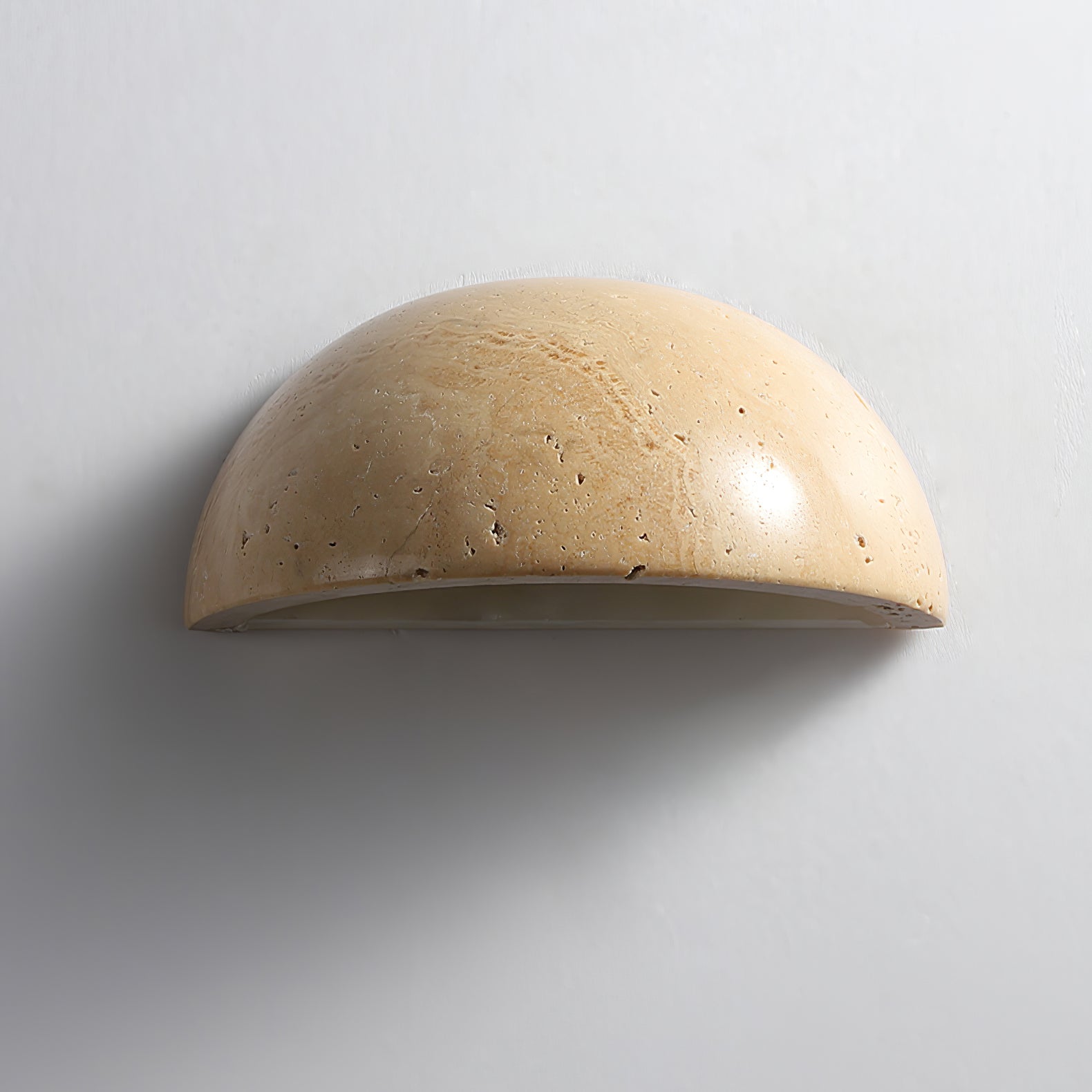 Modern Travertine Stone Wall Sconce Minimalist Half Dome Integrated LED Indoor Lighting