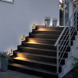 Modern Triangle LED Recessed Step Light Outdoor Waterproof IP65 Wall Mounted Stair Lamp for Pathway