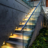 Modern Triangle LED Recessed Step Light Outdoor Waterproof IP65 Wall Mounted Stair Lamp for Pathway