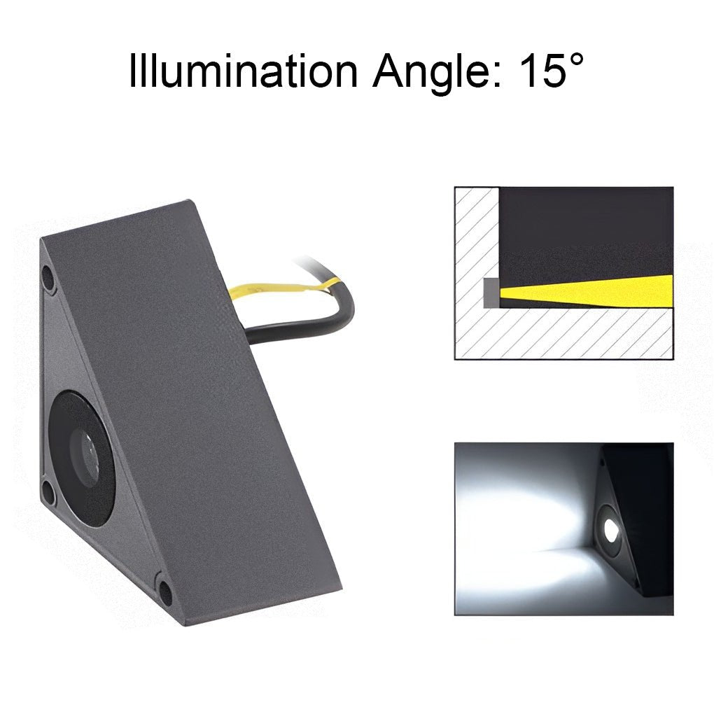 Modern Triangle LED Recessed Step Light Outdoor Waterproof IP65 Wall Mounted Stair Lamp for Pathway