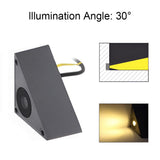 Modern Triangle LED Recessed Step Light Outdoor Waterproof IP65 Wall Mounted Stair Lamp for Pathway