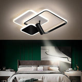 Modern Triple Square Metal LED Flush Mount Ceiling Light Fixture for Bedroom and Living Room