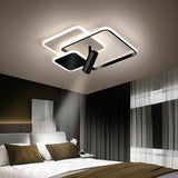 Modern Triple Square Metal LED Flush Mount Ceiling Light Fixture for Bedroom and Living Room