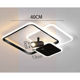 Modern Triple Square Metal LED Flush Mount Ceiling Light Fixture for Bedroom and Living Room