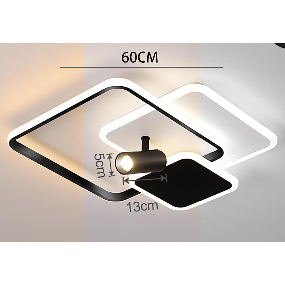 Modern Triple Square Metal LED Flush Mount Ceiling Light Fixture for Bedroom and Living Room