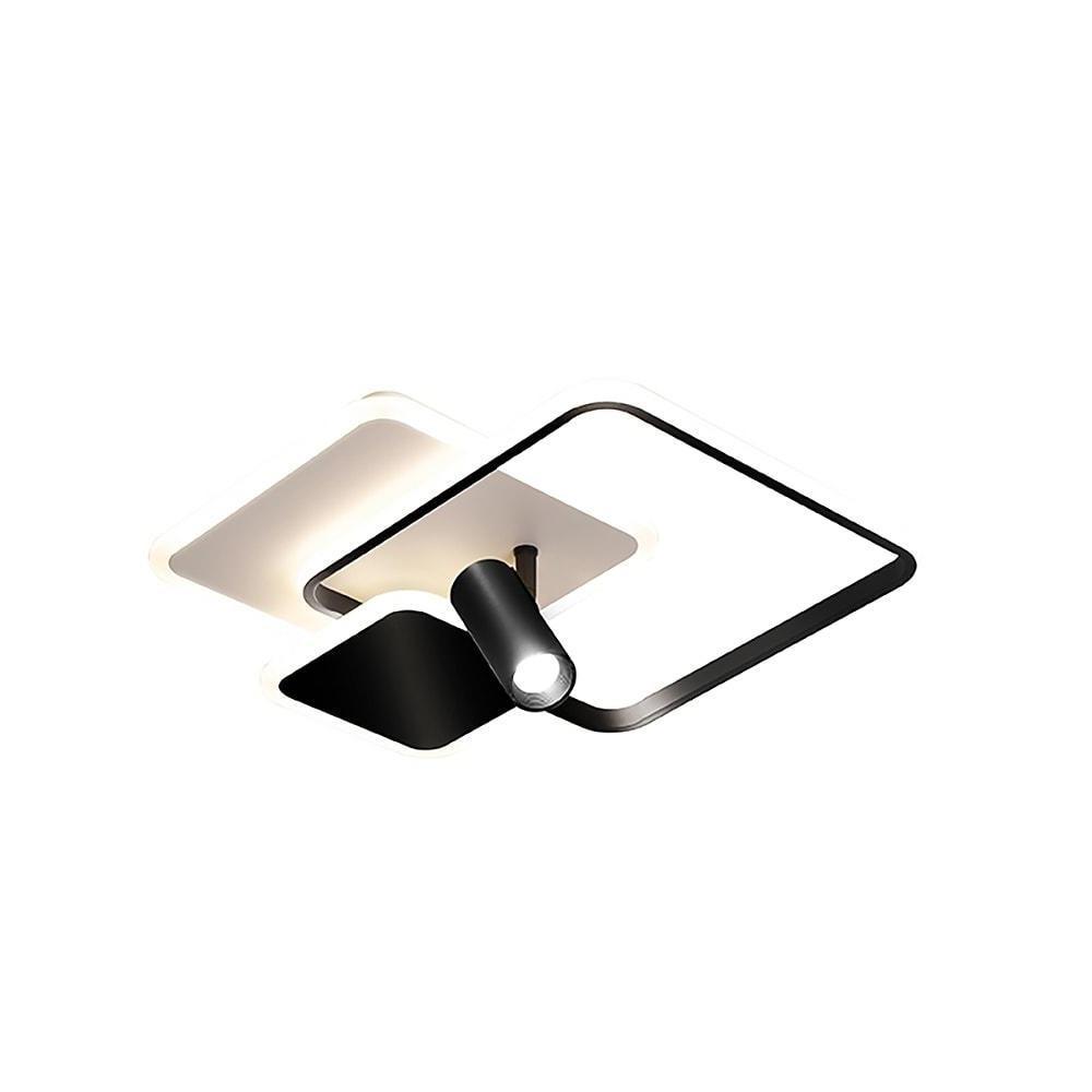 Modern Triple Square Metal LED Flush Mount Ceiling Light Fixture for Bedroom and Living Room