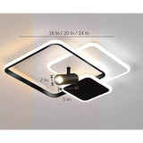 Modern Triple Square Metal LED Flush Mount Ceiling Light Fixture for Bedroom and Living Room