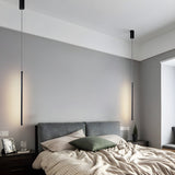 Modern Tubular LED Linear Pendant Light Minimalist Hanging Fixture for Dining Room and Kitchen Island