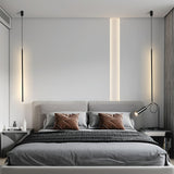 Modern Tubular LED Linear Pendant Light Minimalist Hanging Fixture for Dining Room and Kitchen Island