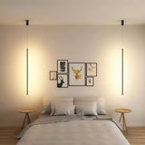 Modern Tubular LED Linear Pendant Light Minimalist Hanging Fixture for Dining Room and Kitchen Island