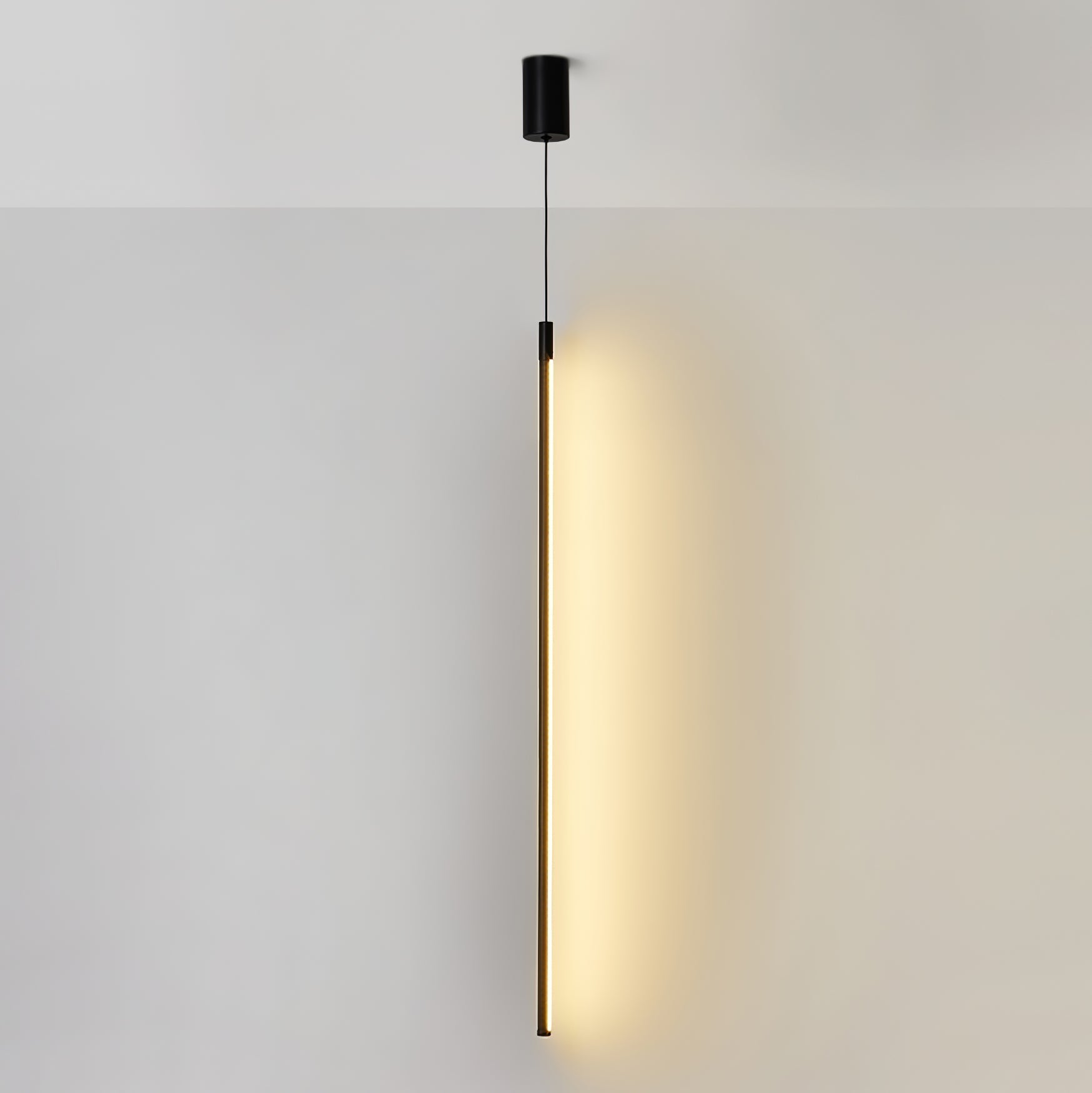 Modern Tubular LED Linear Pendant Light Minimalist Hanging Fixture for Dining Room and Kitchen Island