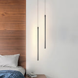 Modern Tubular LED Linear Pendant Light Minimalist Hanging Fixture for Dining Room and Kitchen Island