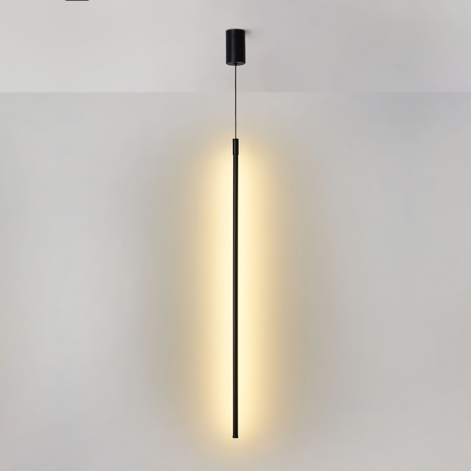Modern Tubular LED Linear Pendant Light Minimalist Hanging Fixture for Dining Room and Kitchen Island
