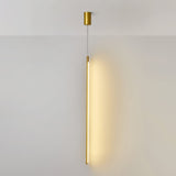 Modern Tubular LED Linear Pendant Light Minimalist Hanging Fixture for Dining Room and Kitchen Island