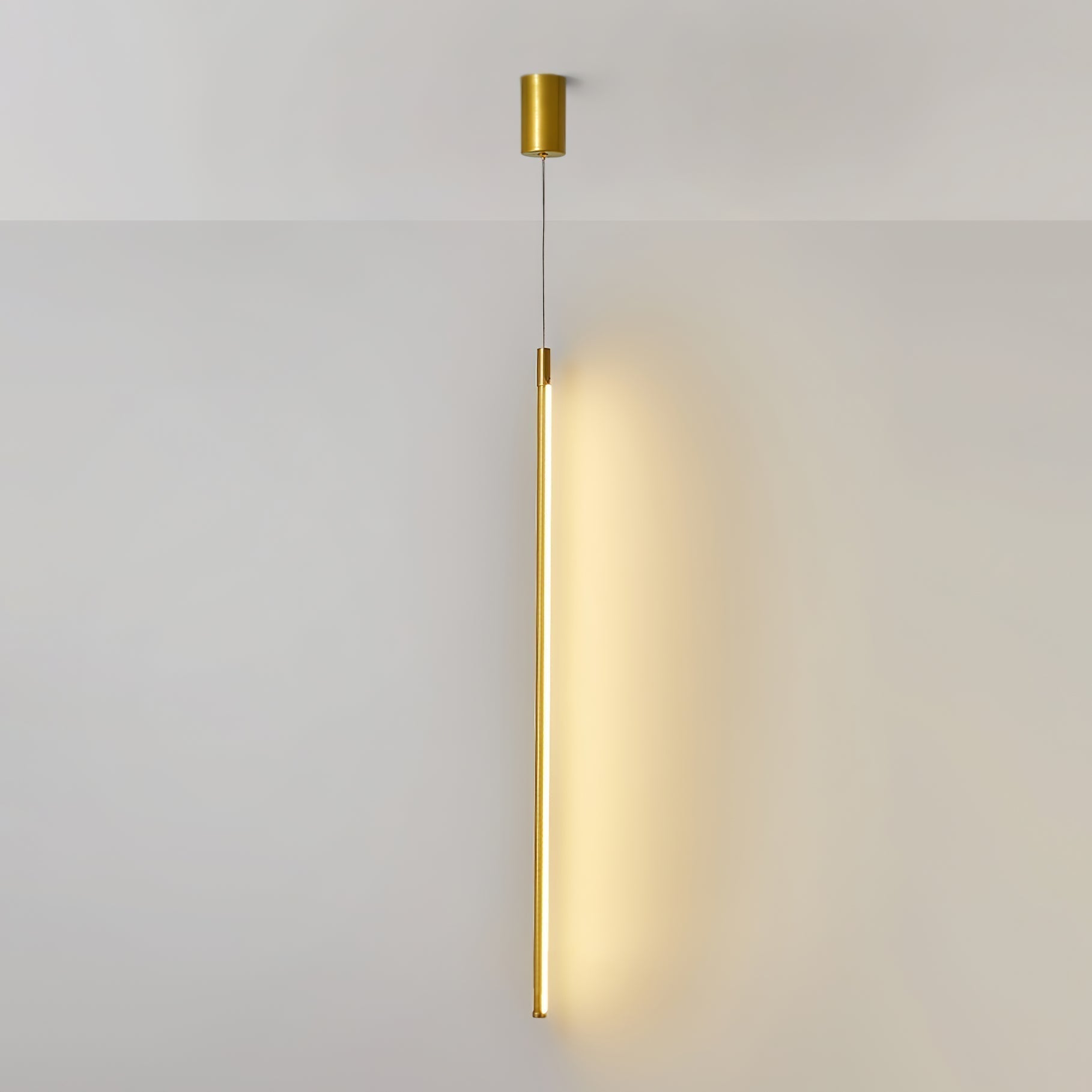 Modern Tubular LED Linear Pendant Light Minimalist Hanging Fixture for Dining Room and Kitchen Island