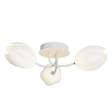 Modern Tulip Flower Design Flush Mount Ceiling Light White Minimalist Chandelier G9