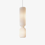 Modern Twist White LED Pendant Lamp Sculptural Asymmetrical Hanging Ceiling Light