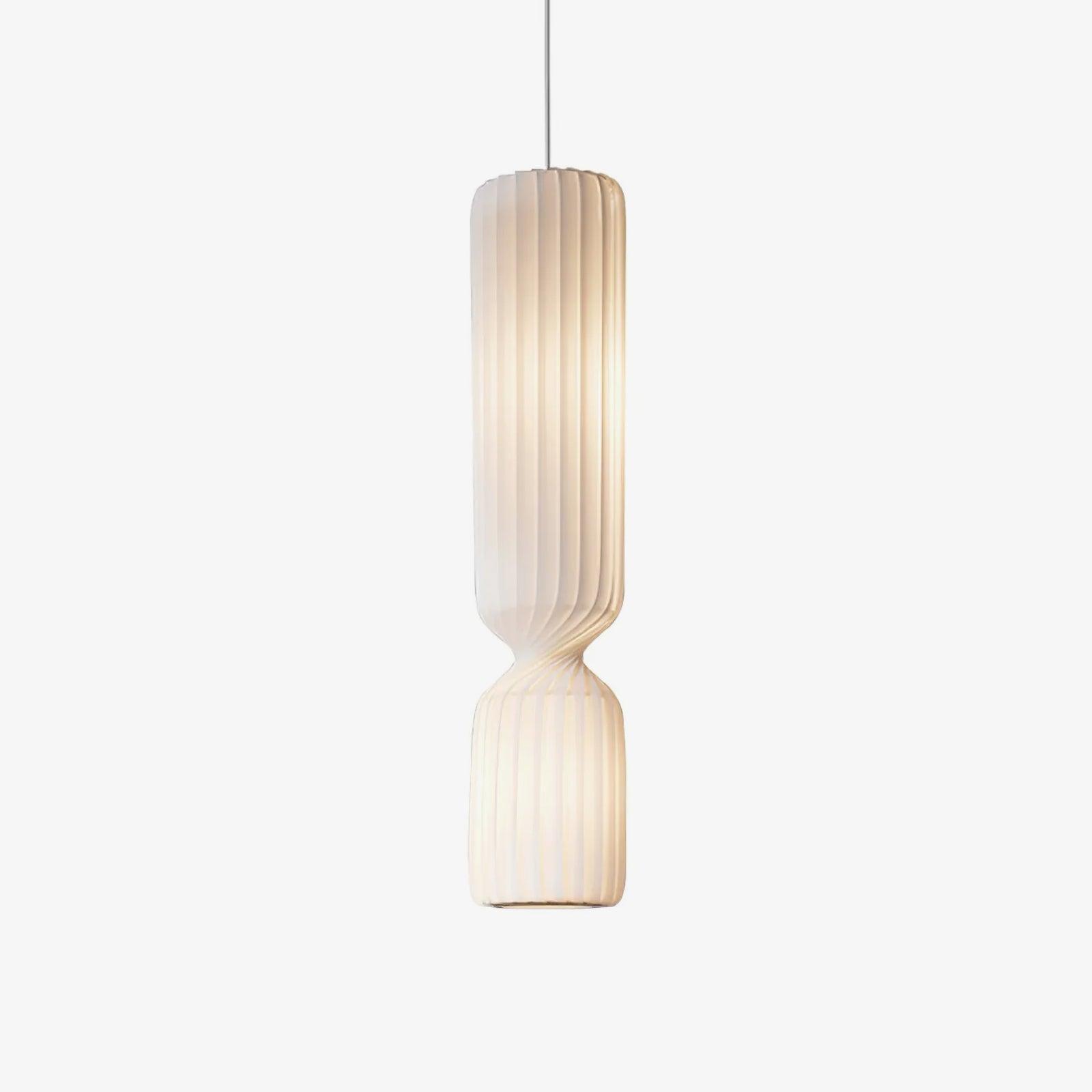 Modern Twist White LED Pendant Lamp Sculptural Asymmetrical Hanging Ceiling Light
