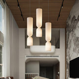 Modern Twist White LED Pendant Lamp Sculptural Asymmetrical Hanging Ceiling Light