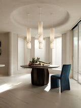 Modern Twist White LED Pendant Lamp Sculptural Asymmetrical Hanging Ceiling Light