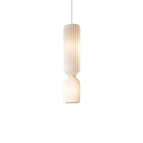 Modern Twist White LED Pendant Lamp Sculptural Asymmetrical Hanging Ceiling Light