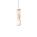 Modern Twist White LED Pendant Lamp Sculptural Asymmetrical Hanging Ceiling Light