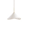 Modern Twisted White Fabric Shade Pendant Lamp Asymmetrical Minimalist Hanging Light