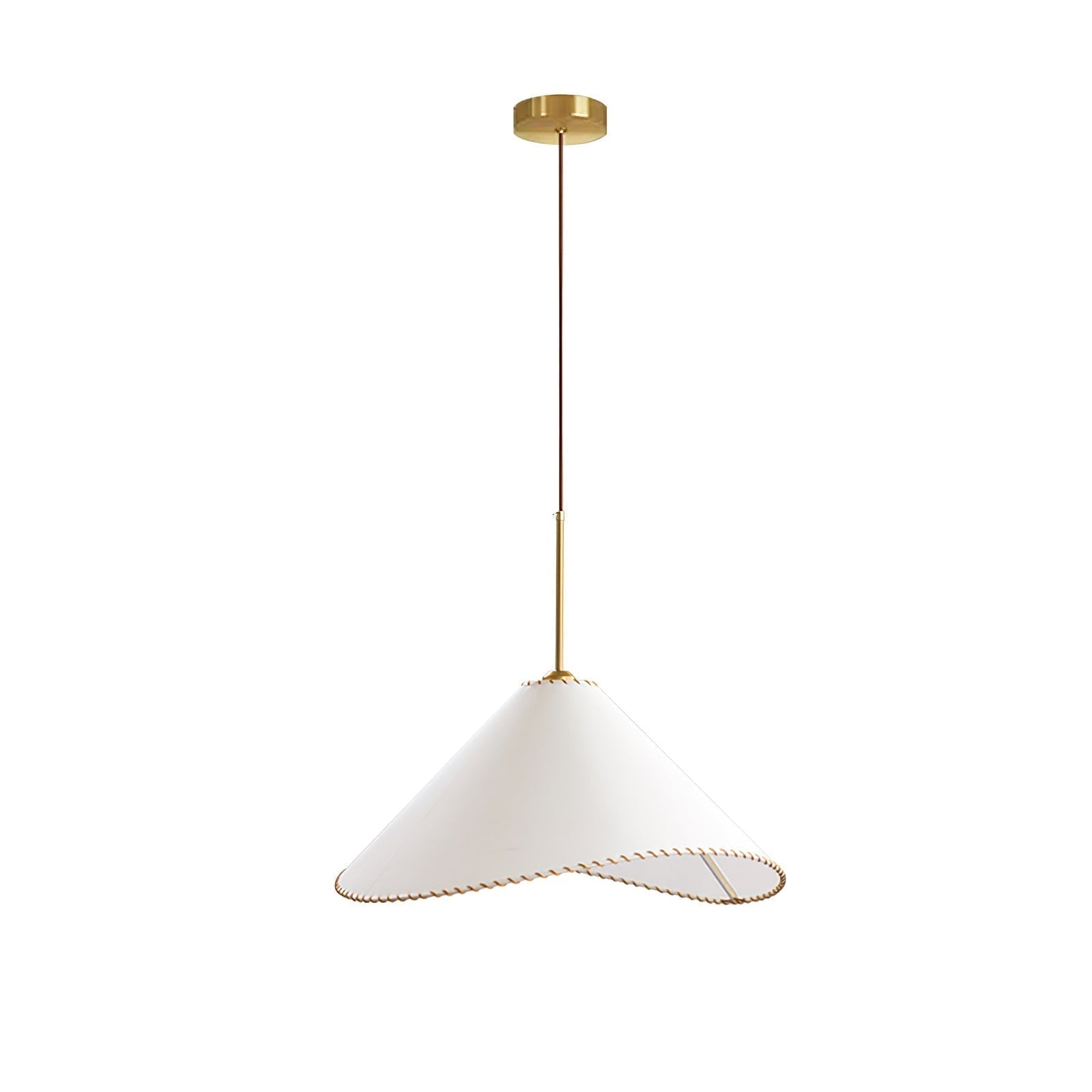 Modern Twisted White Fabric Shade Pendant Lamp Asymmetrical Minimalist Hanging Light