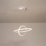 Modern Two Ring LED Chandelier Adjustable Circle Pendant Light for Kitchen Island