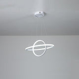 Modern Two Ring LED Chandelier Adjustable Circle Pendant Light for Kitchen Island