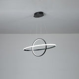 Modern Two Ring LED Chandelier Adjustable Circle Pendant Light for Kitchen Island