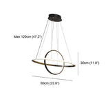 Modern Two Ring LED Chandelier Adjustable Circle Pendant Light for Kitchen Island