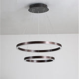 Modern Two Tier LED Circular Pendant Light Minimalist Ring Chandelier for Dining Room