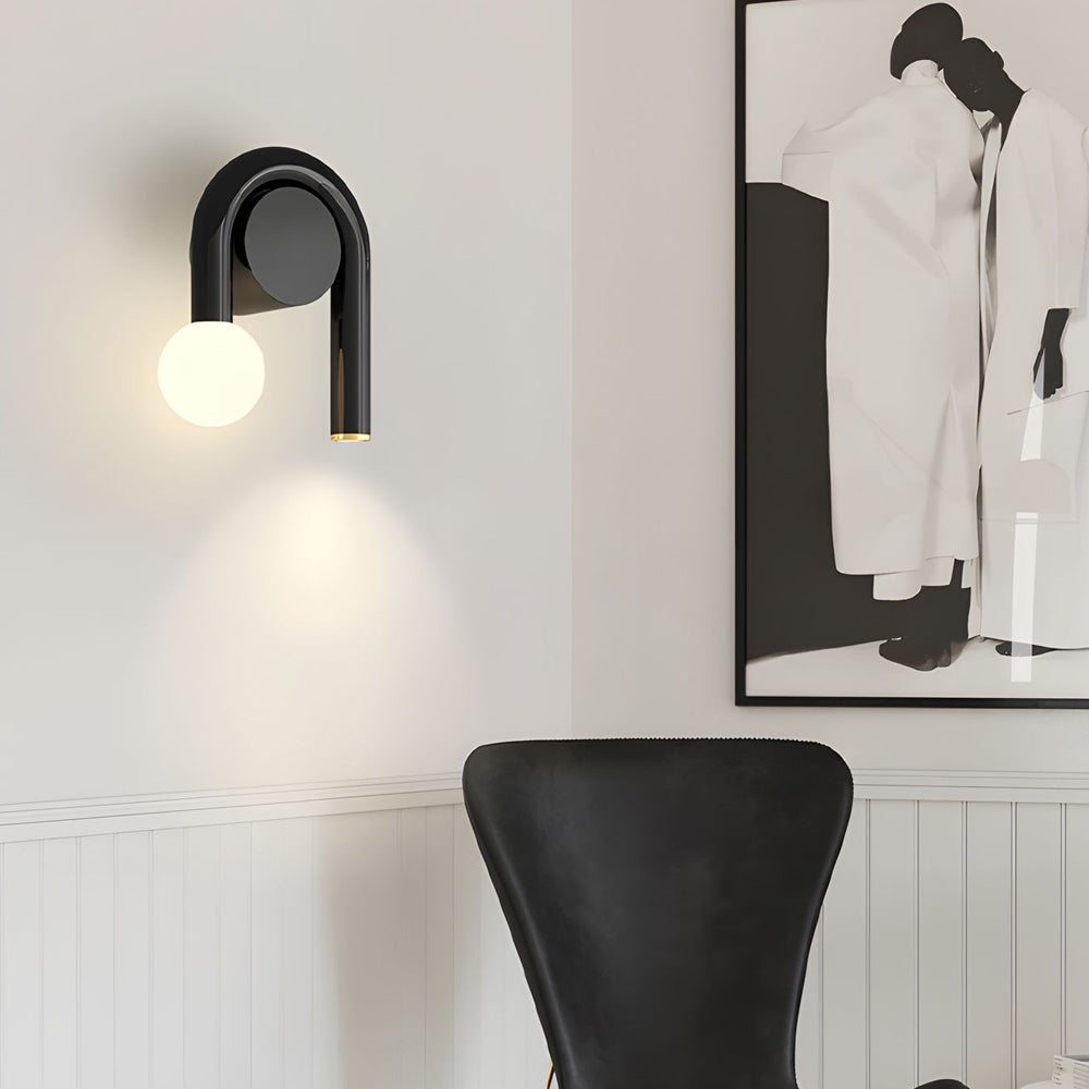 Modern U Shaped Arched 2 Light LED Wall Sconce Matte Black Bathroom Vanity Light Fixture