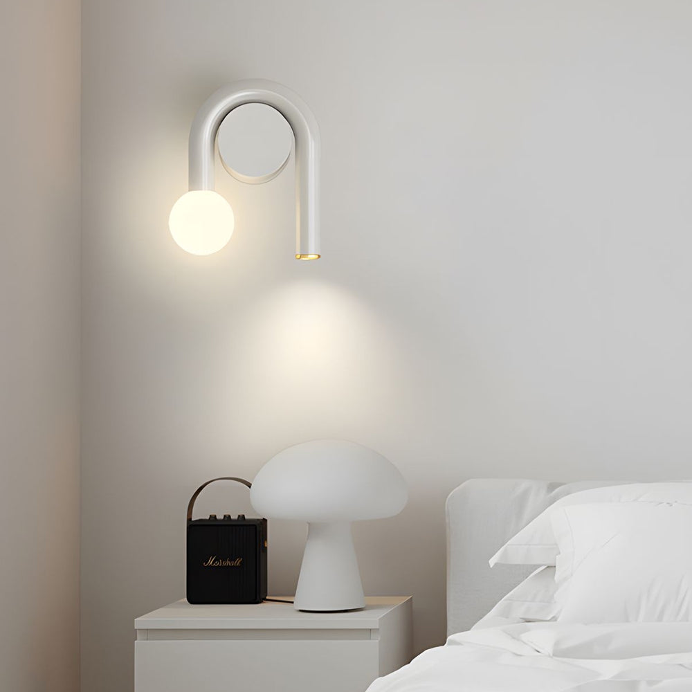 Modern U Shaped Arched 2 Light LED Wall Sconce Matte Black Bathroom Vanity Light Fixture
