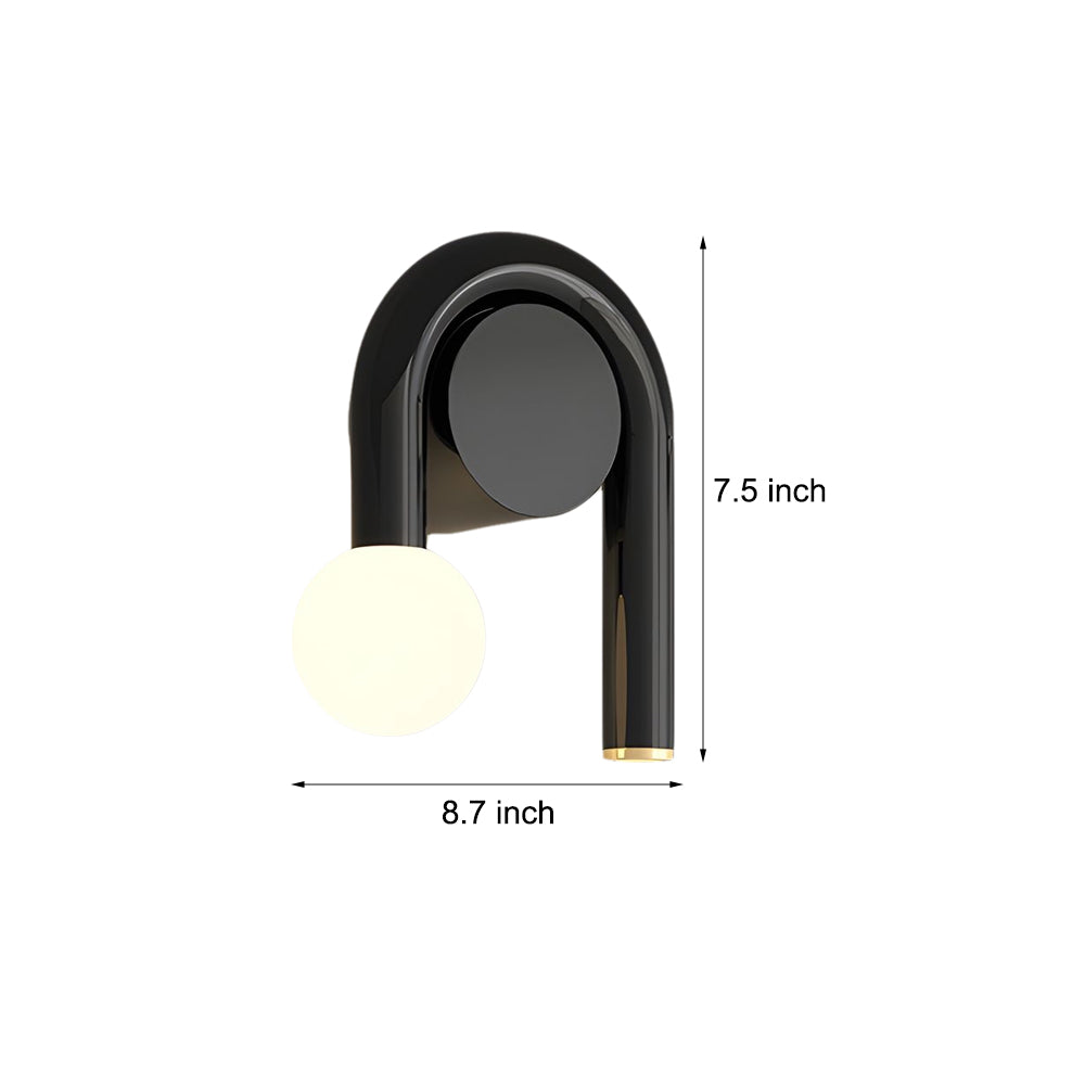 Modern U Shaped Arched 2 Light LED Wall Sconce Matte Black Bathroom Vanity Light Fixture