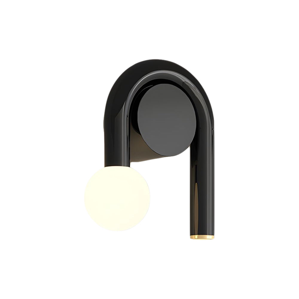 Modern U Shaped Arched 2 Light LED Wall Sconce Matte Black Bathroom Vanity Light Fixture