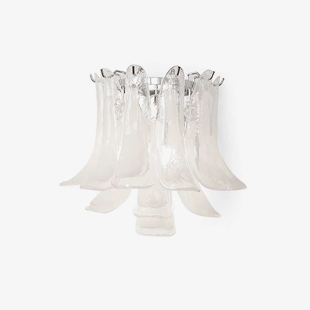 Modern U Shaped Glass Petal Wall Sconce in Chrome Finish for Living Room Bedroom