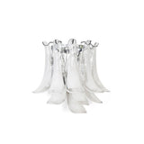 Modern U Shaped Glass Petal Wall Sconce in Chrome Finish for Living Room Bedroom