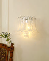 Modern U Shaped Glass Petal Wall Sconce in Chrome Finish for Living Room Bedroom