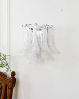 Modern U Shaped Glass Petal Wall Sconce in Chrome Finish for Living Room Bedroom