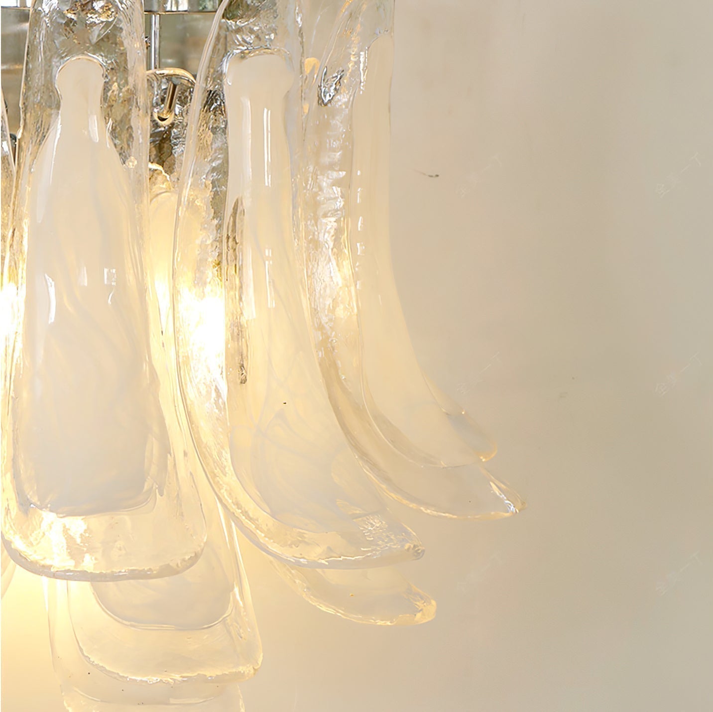 Modern U Shaped Glass Petal Wall Sconce in Chrome Finish for Living Room Bedroom