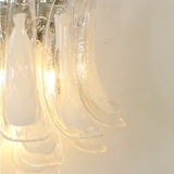 Modern U Shaped Glass Petal Wall Sconce in Chrome Finish for Living Room Bedroom
