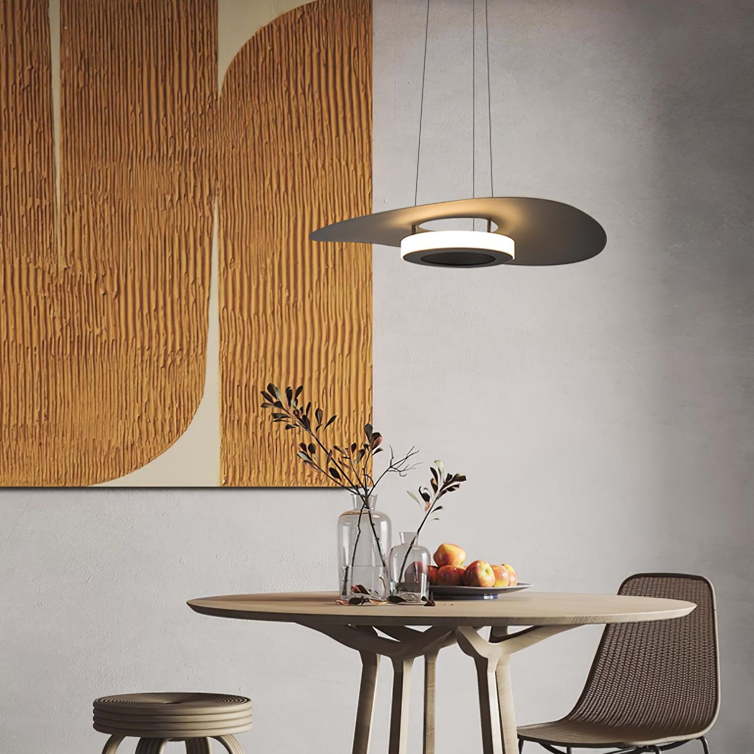 Modern UFO LED Pendant Light Minimalist Aluminum Hanging Lamp for Living Room and Kitchen
