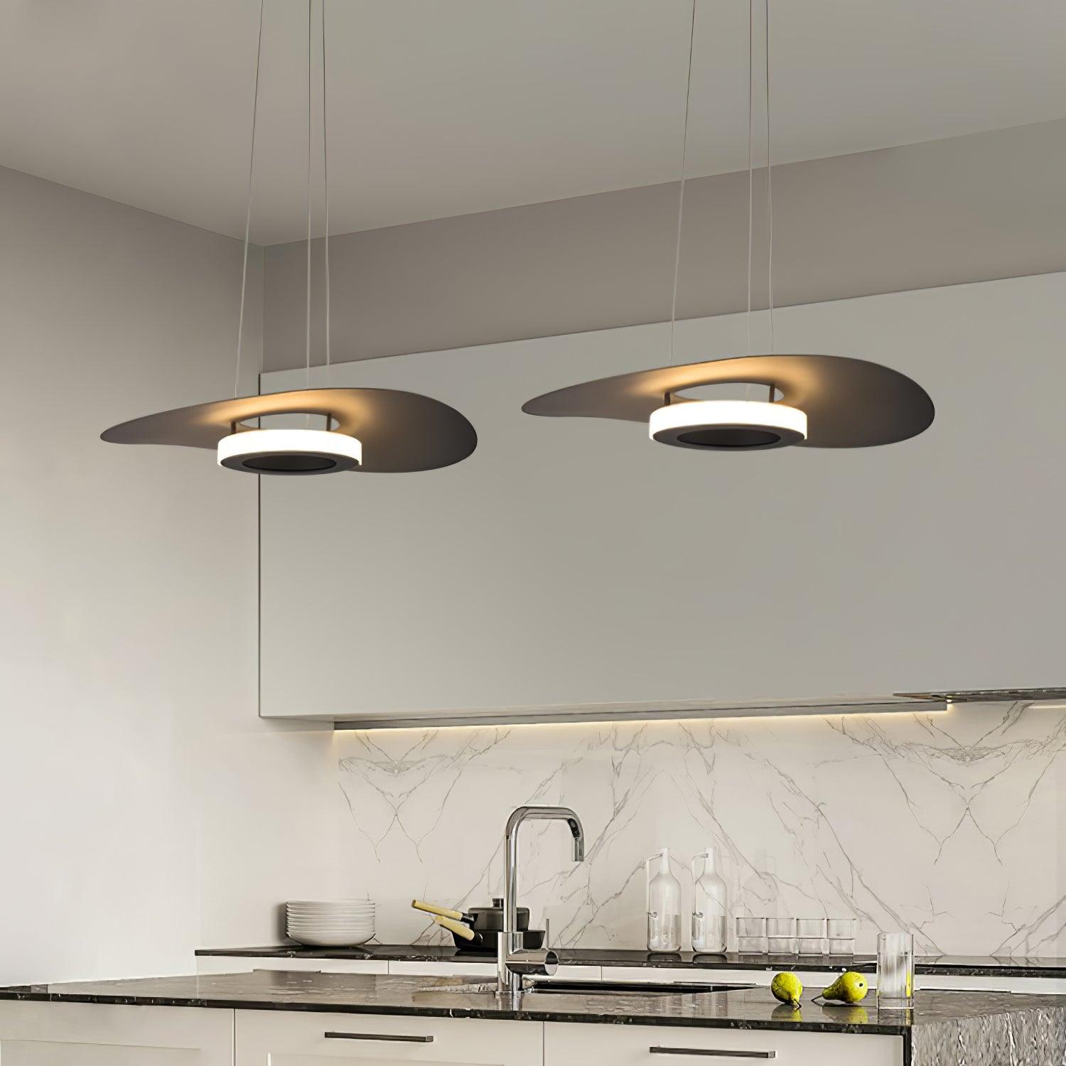 Modern UFO LED Pendant Light Minimalist Aluminum Hanging Lamp for Living Room and Kitchen
